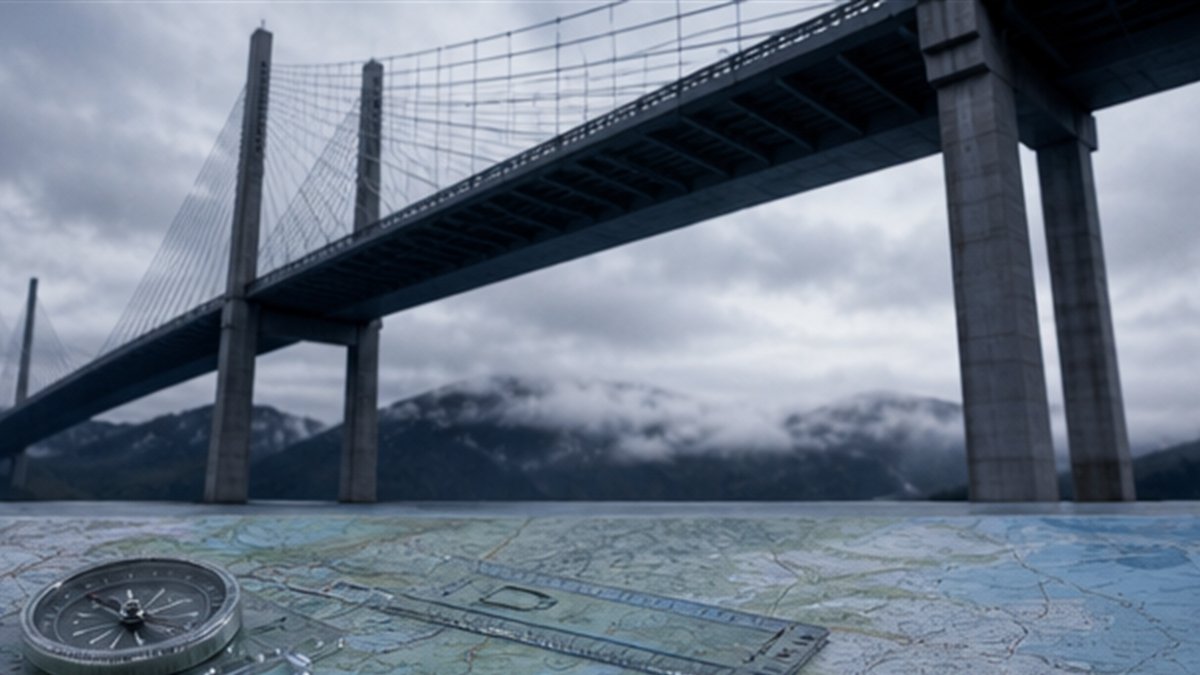 Editorial photograph illustrating: AI benchmarks are maps, not the territory.