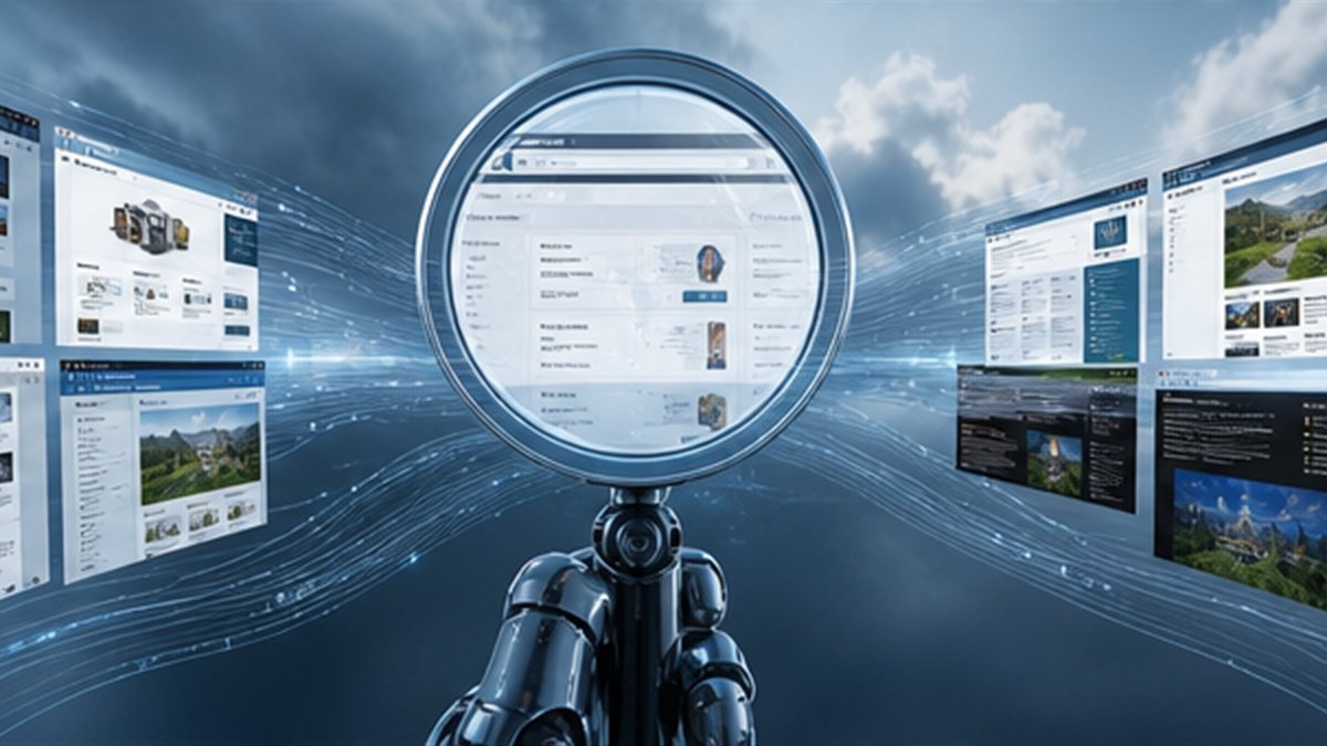Editorial photograph illustrating: The AI browser wants to read, compare and act across the web for you.