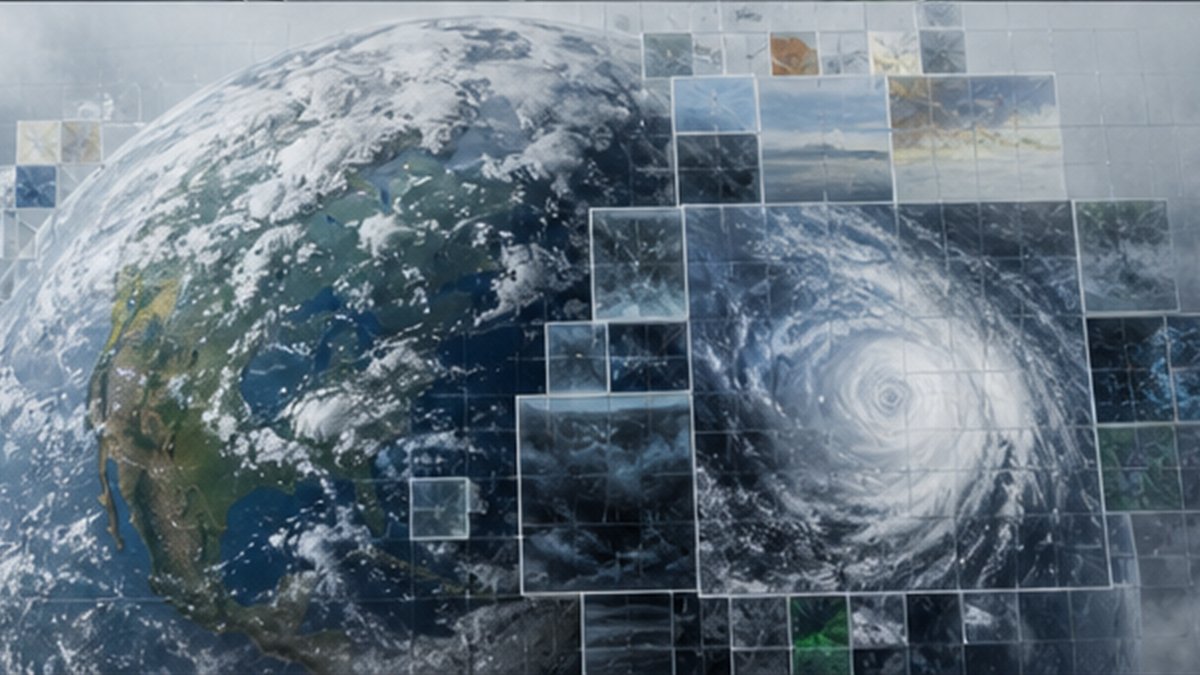 Editorial photograph illustrating: AI climate models can add detail without removing uncertainty.