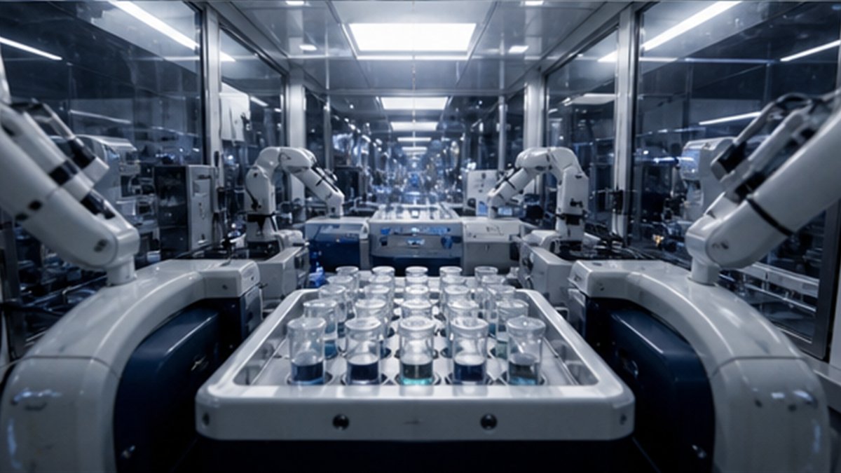 Editorial photograph illustrating: Autonomous laboratories could run the scientific loop around the clock.