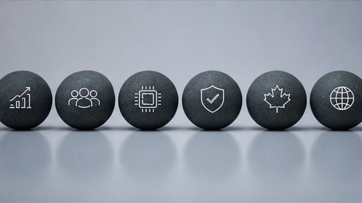 Editorial photograph illustrating: Canada’s national AI strategy will be judged by six practical outcomes.