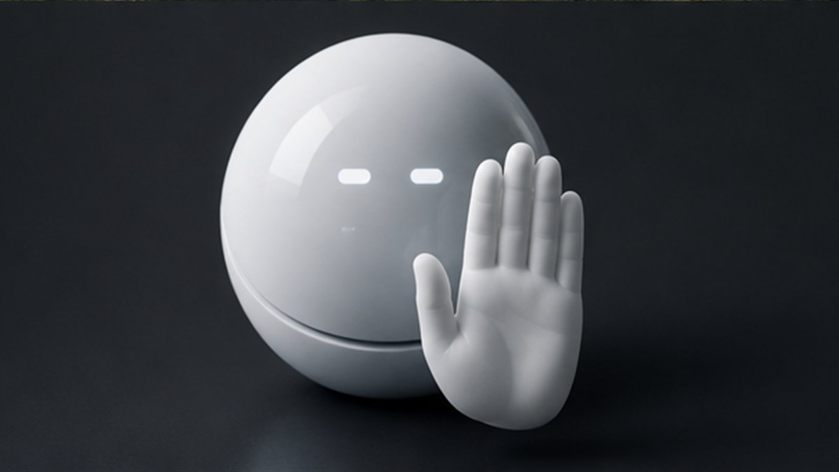 Editorial photograph illustrating: The best customer-service AI knows when to stop talking.